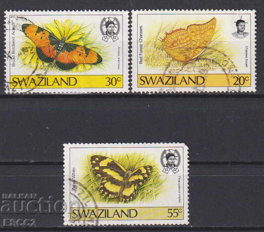 Timbre timbrate Fauna Insecte Fluturi 1987 din Swaziland Timbre timbrate Fauna Insecte Fluturi 1987 din Swaziland