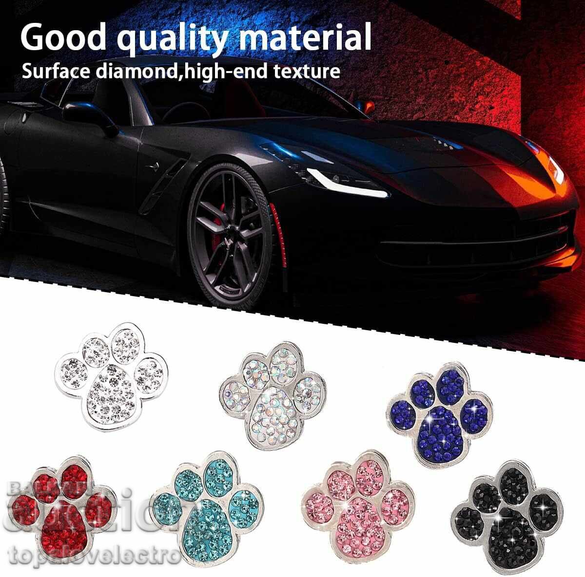 ΚΑΙΝΟΥΡΓΙΑ! Καπάκια βαλβίδων αυτοκινήτου με κρύσταλλα πατουσάκι, 4 τμχ - 5 ΚΑΙΝΟΥΡΓΙΑ! Καπάκια βαλβίδων αυτοκινήτου με κρύσταλλα πατουσάκι, 4 τμχ - 5