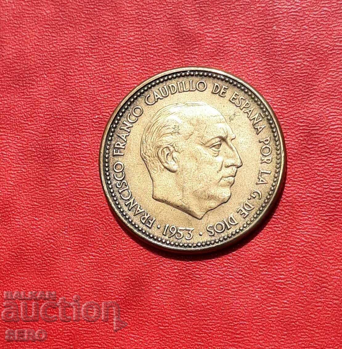 Spain - 2.5 Pesetas 1953 with price 0.41 BGN | € 0.21 Spain - 2.5 Pesetas 1953 with price 0.41 BGN | € 0.21