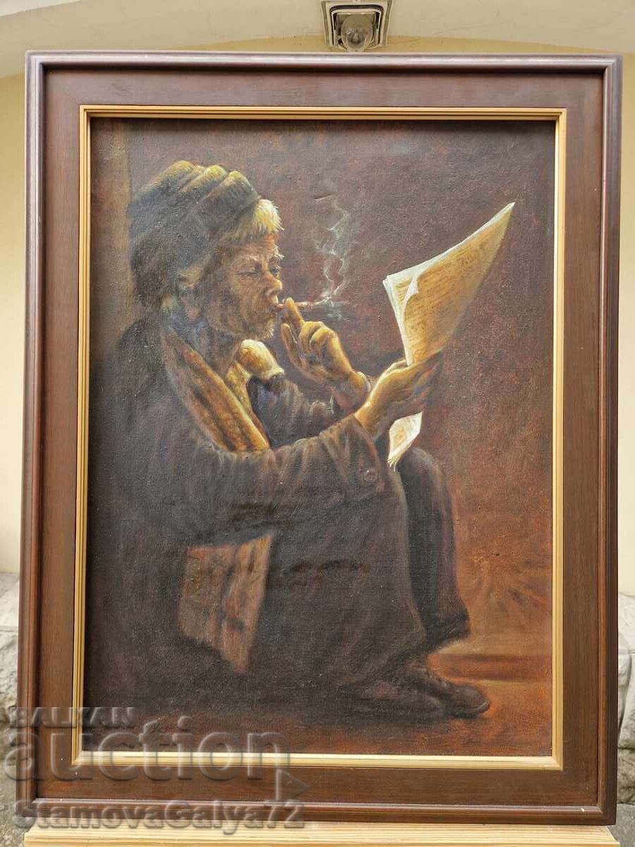 Δημοπρασία Εξαιρετικός αντίκα πίνακας ζωγραφικής ελαιογραφίας σε καμβά