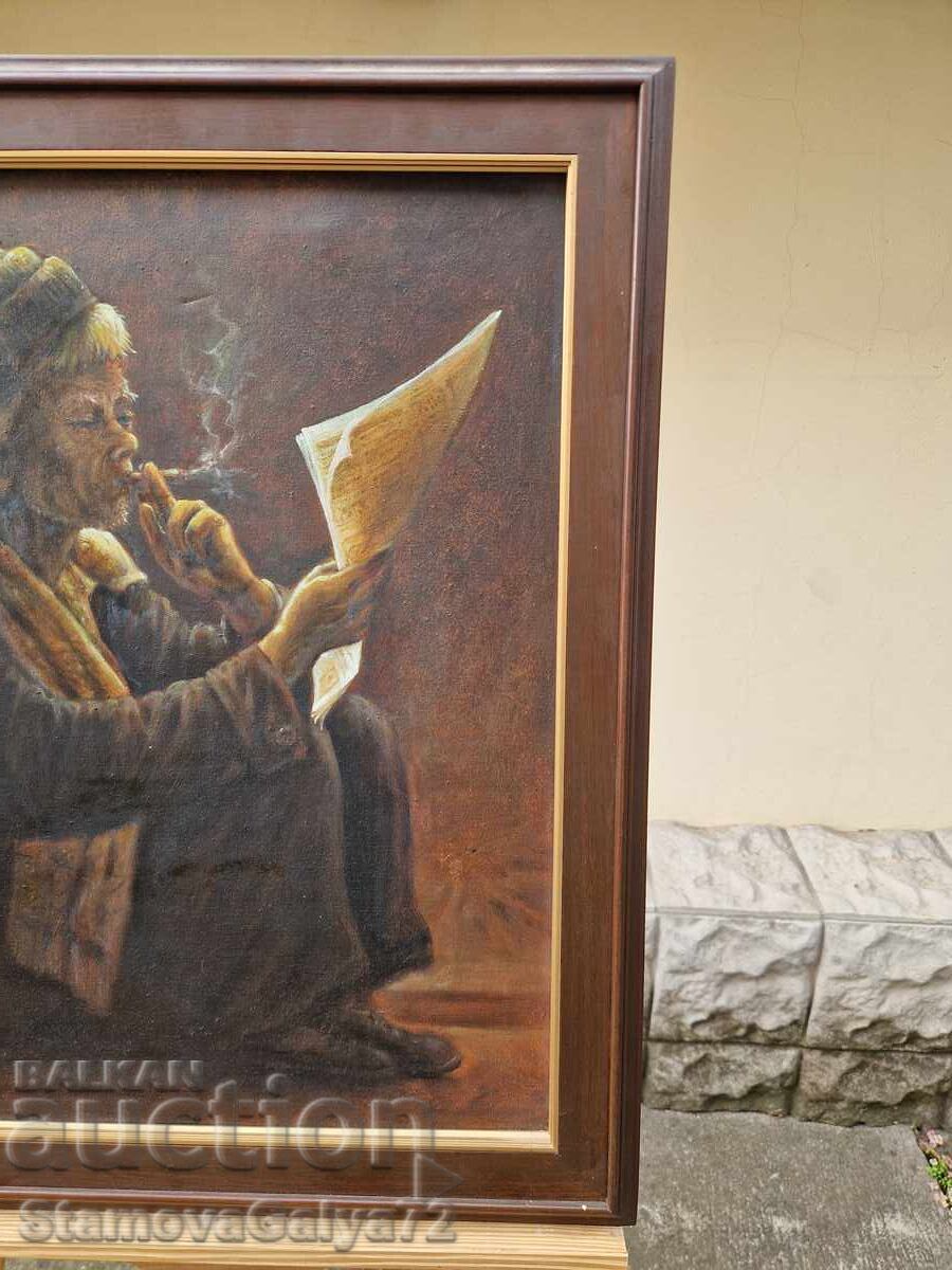 Παράδοση Εξαιρετικός αντίκα πίνακας ζωγραφικής ελαιογραφίας σε καμβά