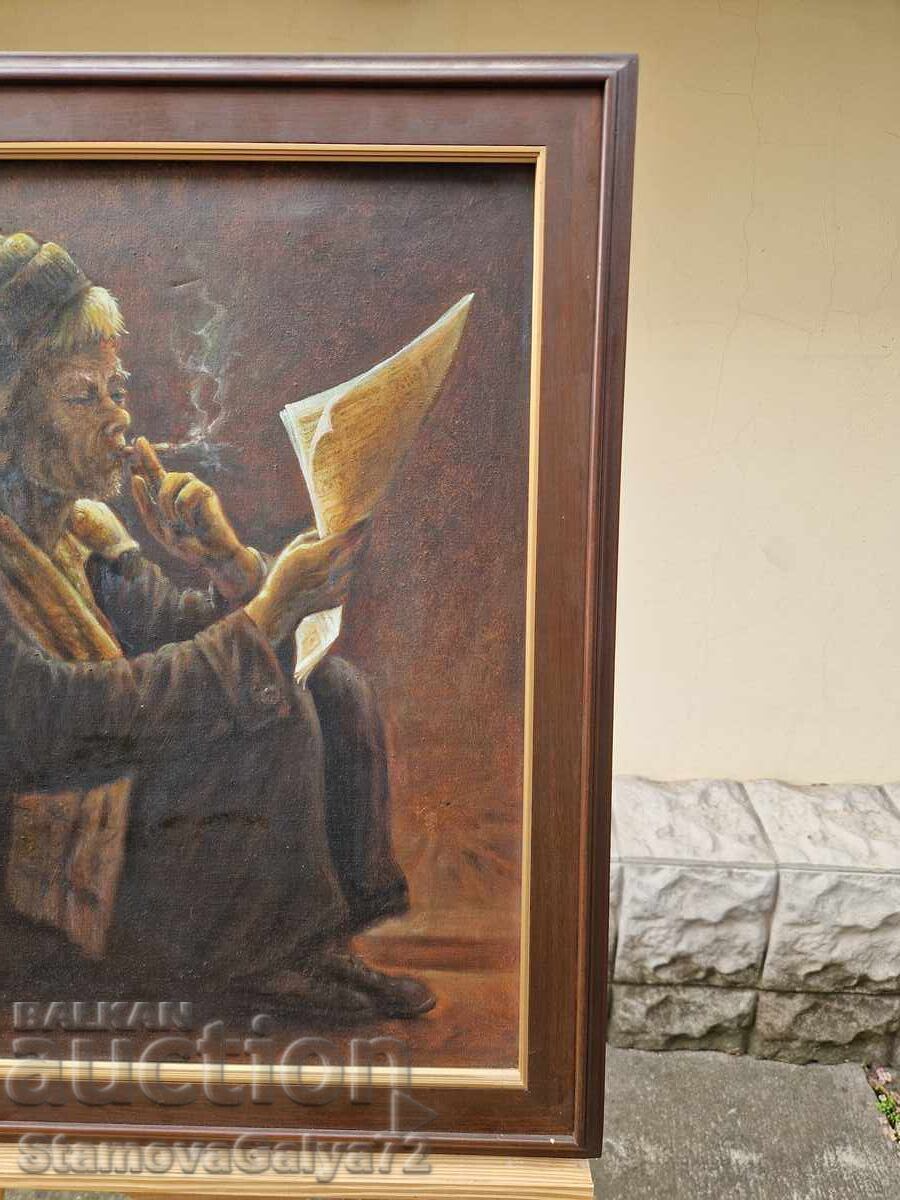 Παράδοση Εξαιρετικός αντίκα πίνακας ζωγραφικής ελαιογραφίας σε καμβά
