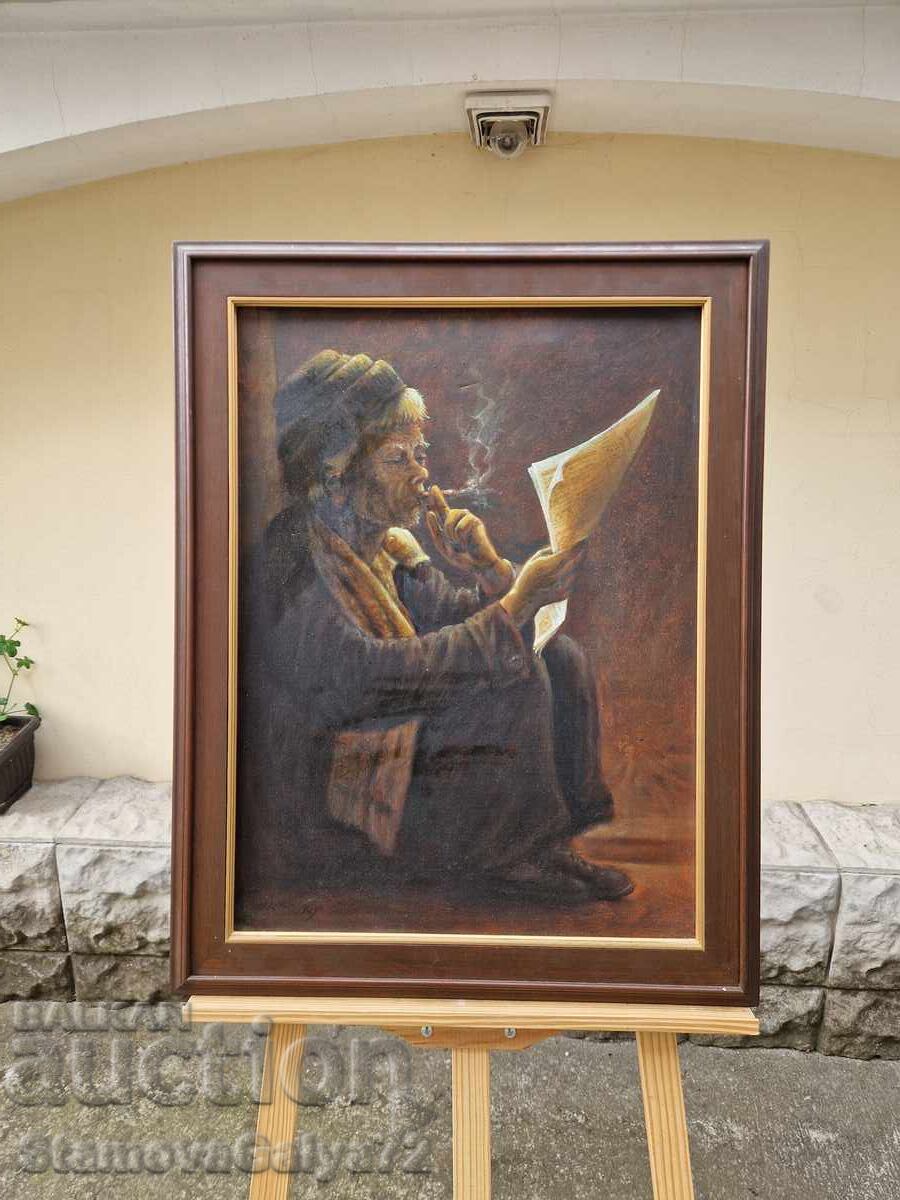 Εξαιρετικός αντίκα πίνακας ζωγραφικής ελαιογραφίας σε καμβά