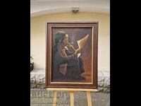 Εξαιρετικός αντίκα πίνακας ζωγραφικής ελαιογραφίας σε καμβά