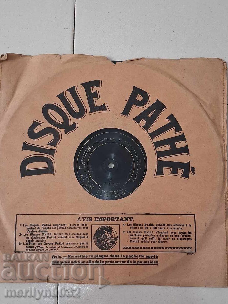 Auction  Old gramophone shellac vinyl record, 1920s