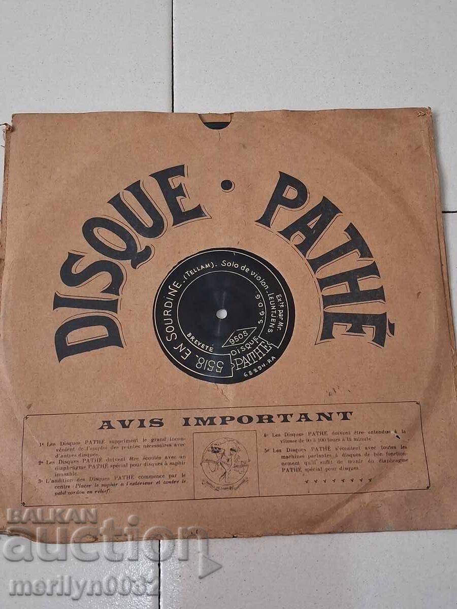 Old gramophone shellac vinyl record, 1920s