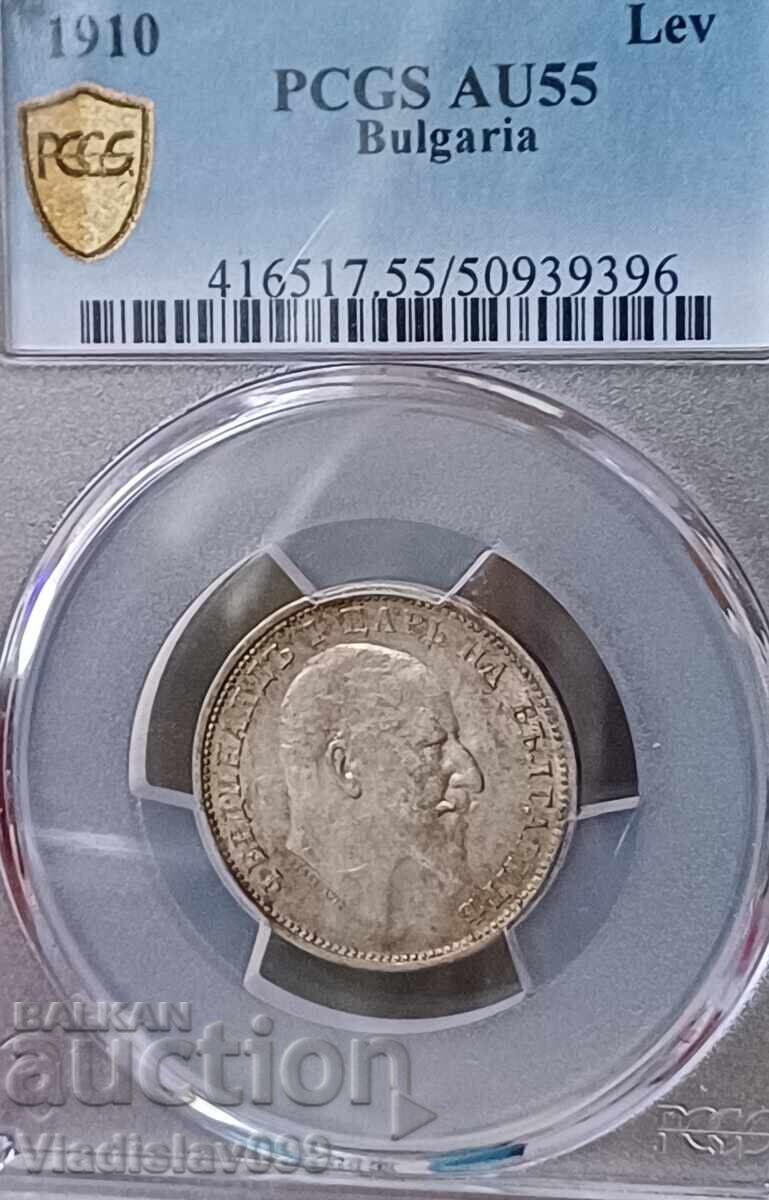 1лв.1910г.PCGS AU55