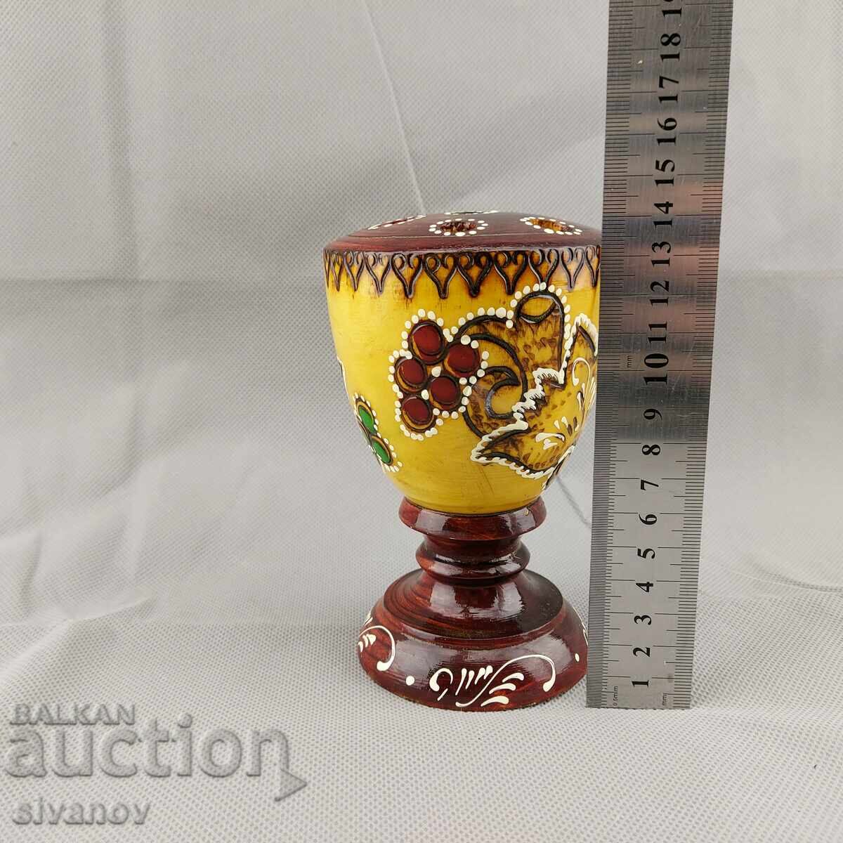 Old handmade wooden pencil holder #2857 - 6