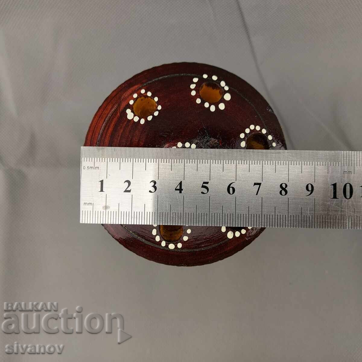 Old handmade wooden pencil holder #2857 - 7