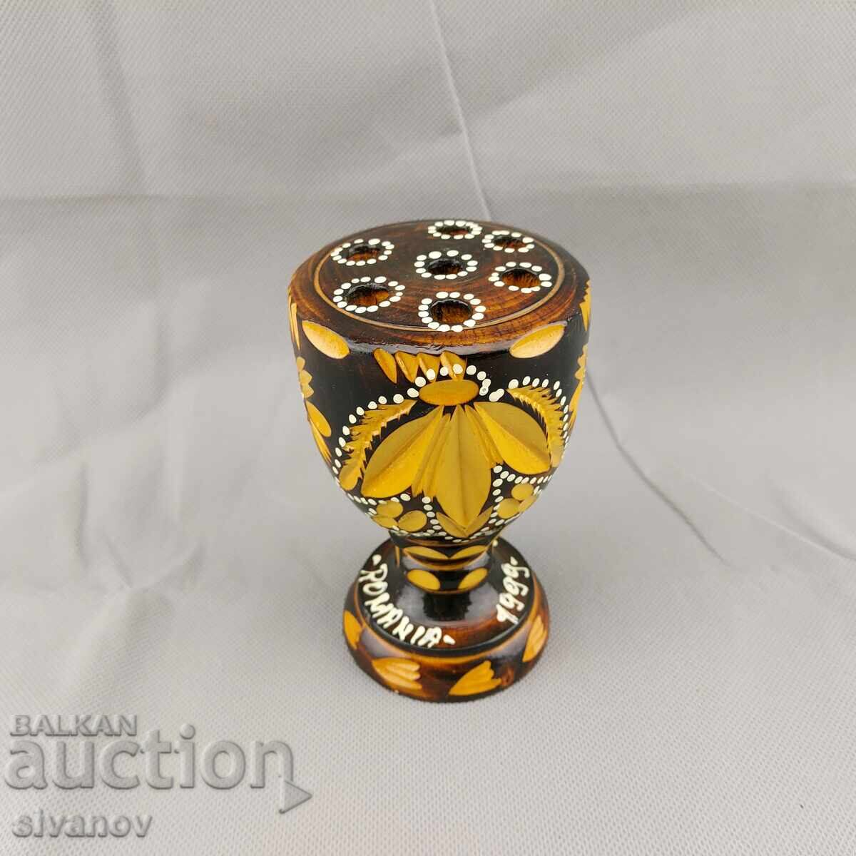 Old handmade wooden pencil holder #2858 with price 14.99 BGN | € 7.66 Old handmade wooden pencil holder #2858 with price 14.99 BGN | € 7.66