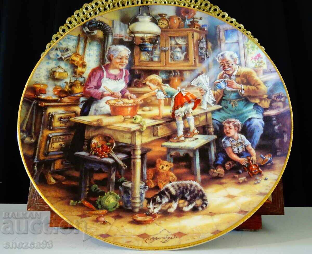 Livrarea Farfurie de porțelan pentru perete Weimar porțelan, aur