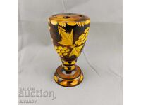 Παλιά χειροποίητη ξύλινη θήκη μολυβιών #2860