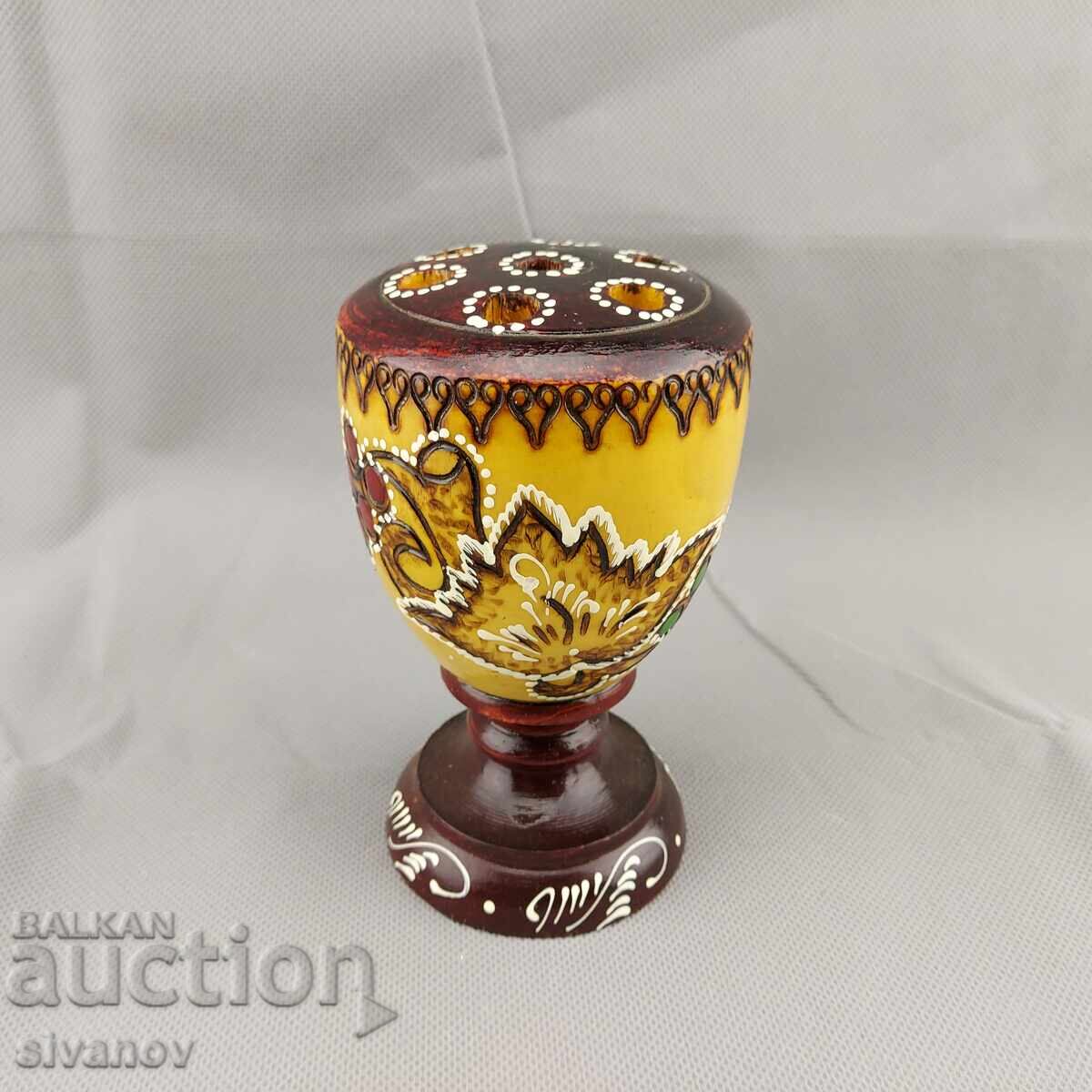 Old handmade wooden pencil holder #2861 with price 14.99 BGN | € 7.66