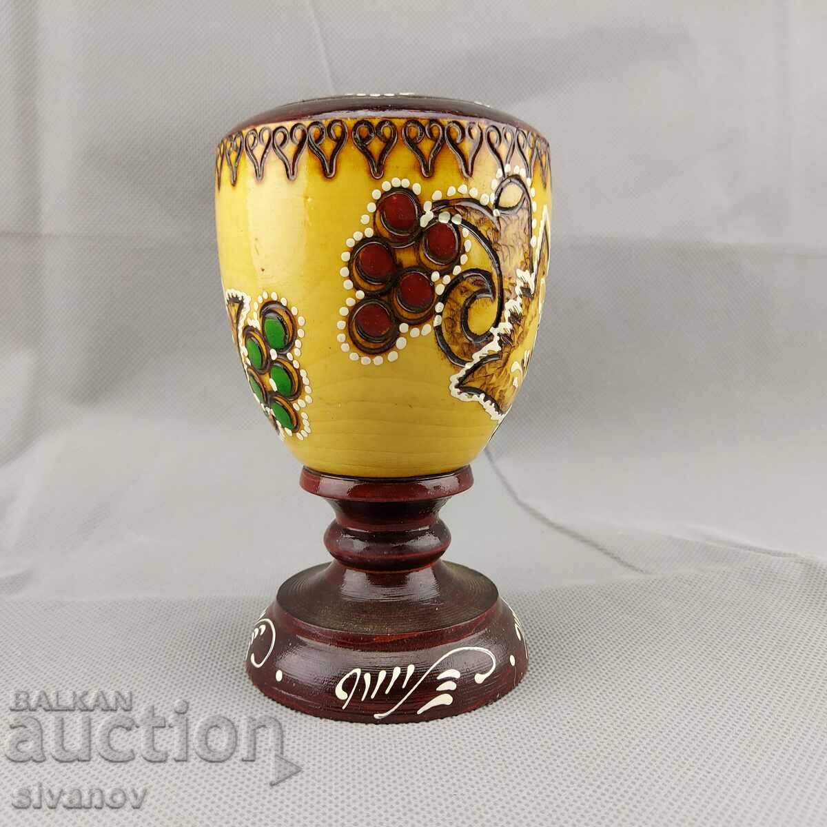 Delivery of Old handmade wooden pencil holder #2861