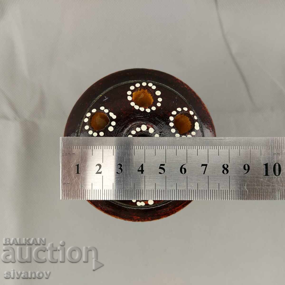 Old handmade wooden pencil holder #2861 - 7