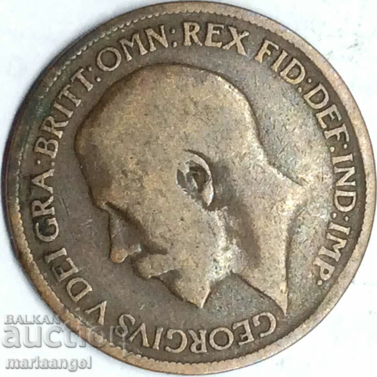 Great Britain 1 Penny 1919 George V Bronze - 5