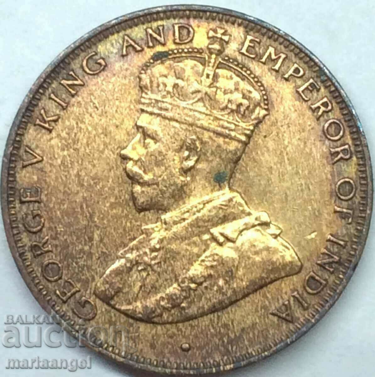 Hong Kong George V 1 Cent 1934 Bronze - 7