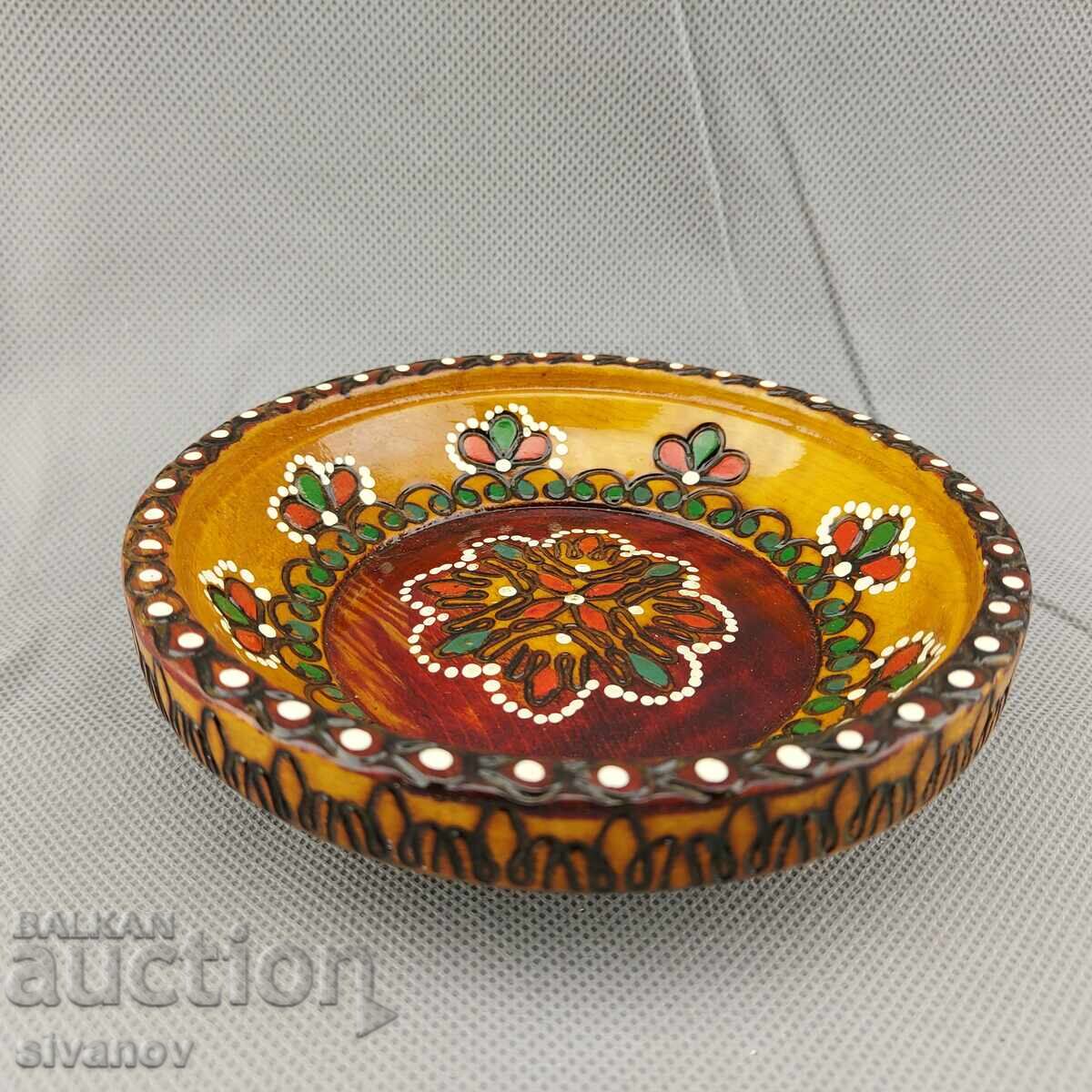 Licitație Bol de lemn vechi, lucrat manual #2865