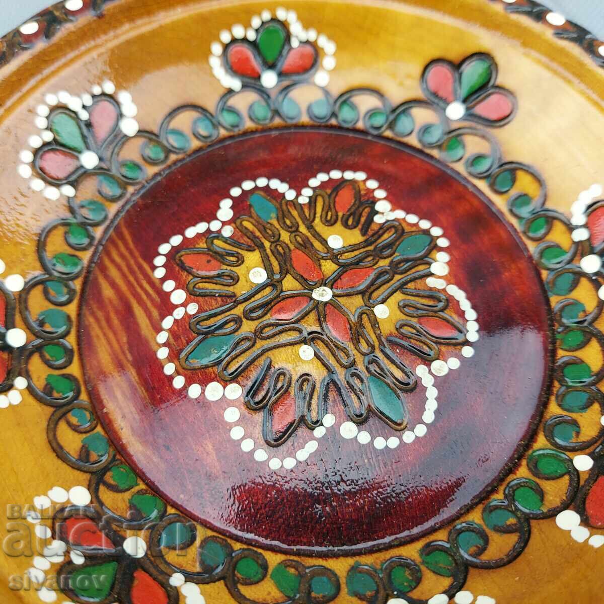 Livrarea Bol de lemn vechi, lucrat manual #2865