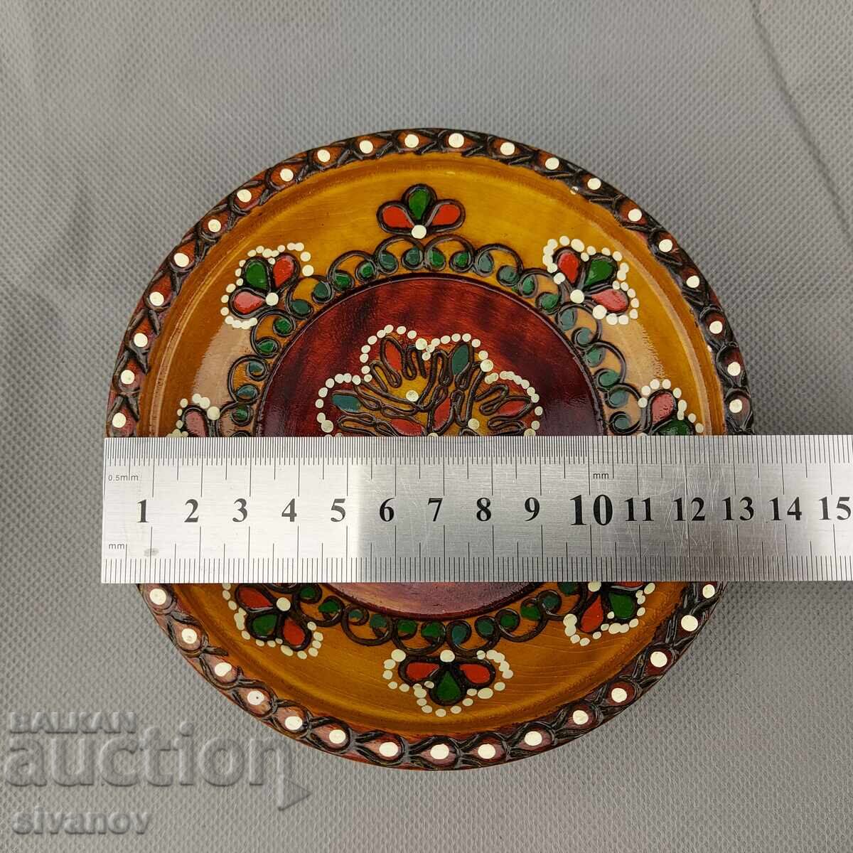 Bol de lemn vechi, lucrat manual #2865 - 6