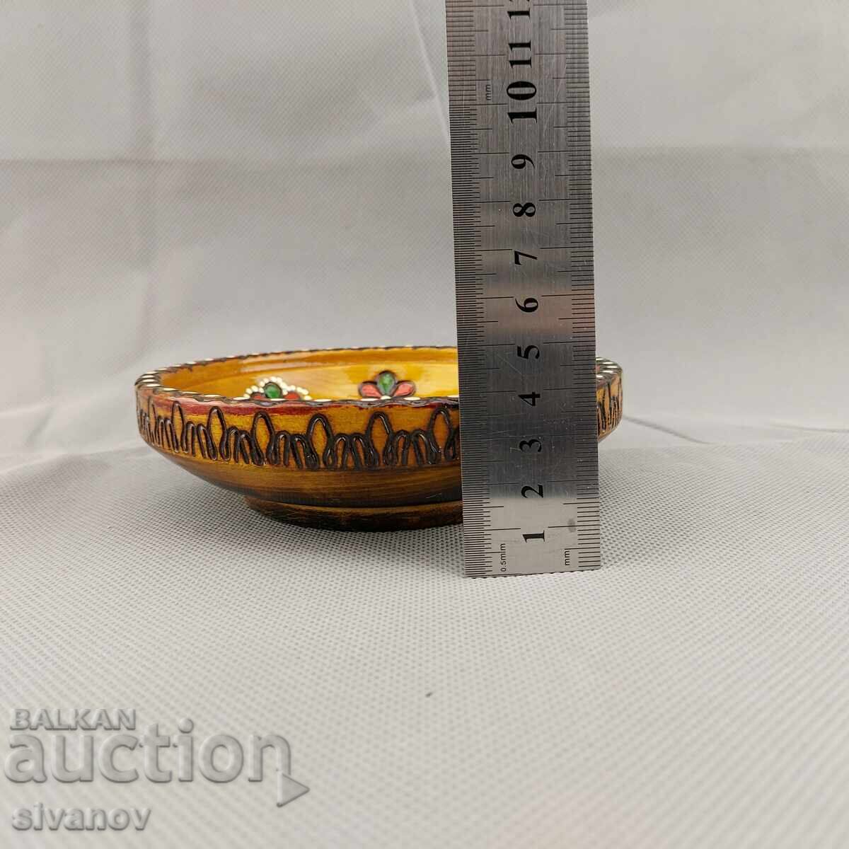 Bol de lemn vechi, lucrat manual #2865 - 7