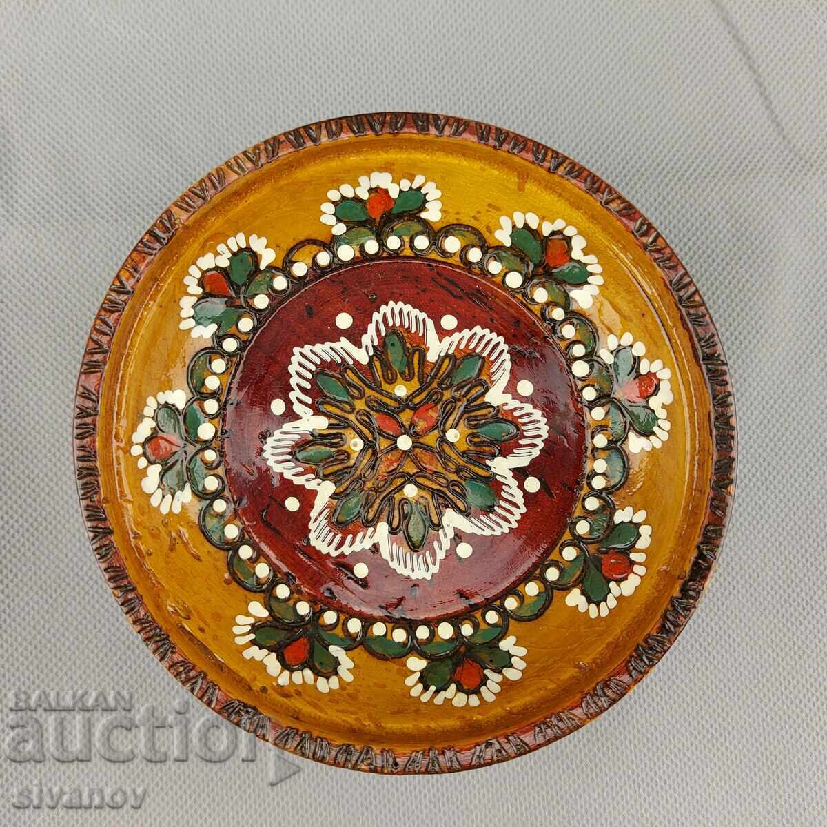 Licitație Bol vechi de lemn, lucrat manual #2866 Licitație Bol vechi de lemn, lucrat manual #2866