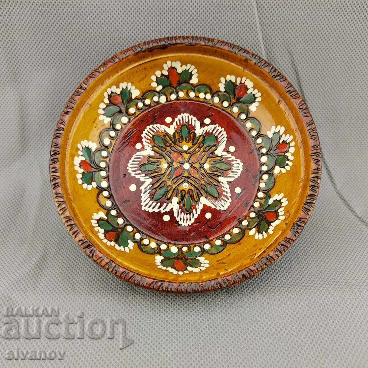 Bol vechi de lemn, lucrat manual #2866 Bol vechi de lemn, lucrat manual #2866