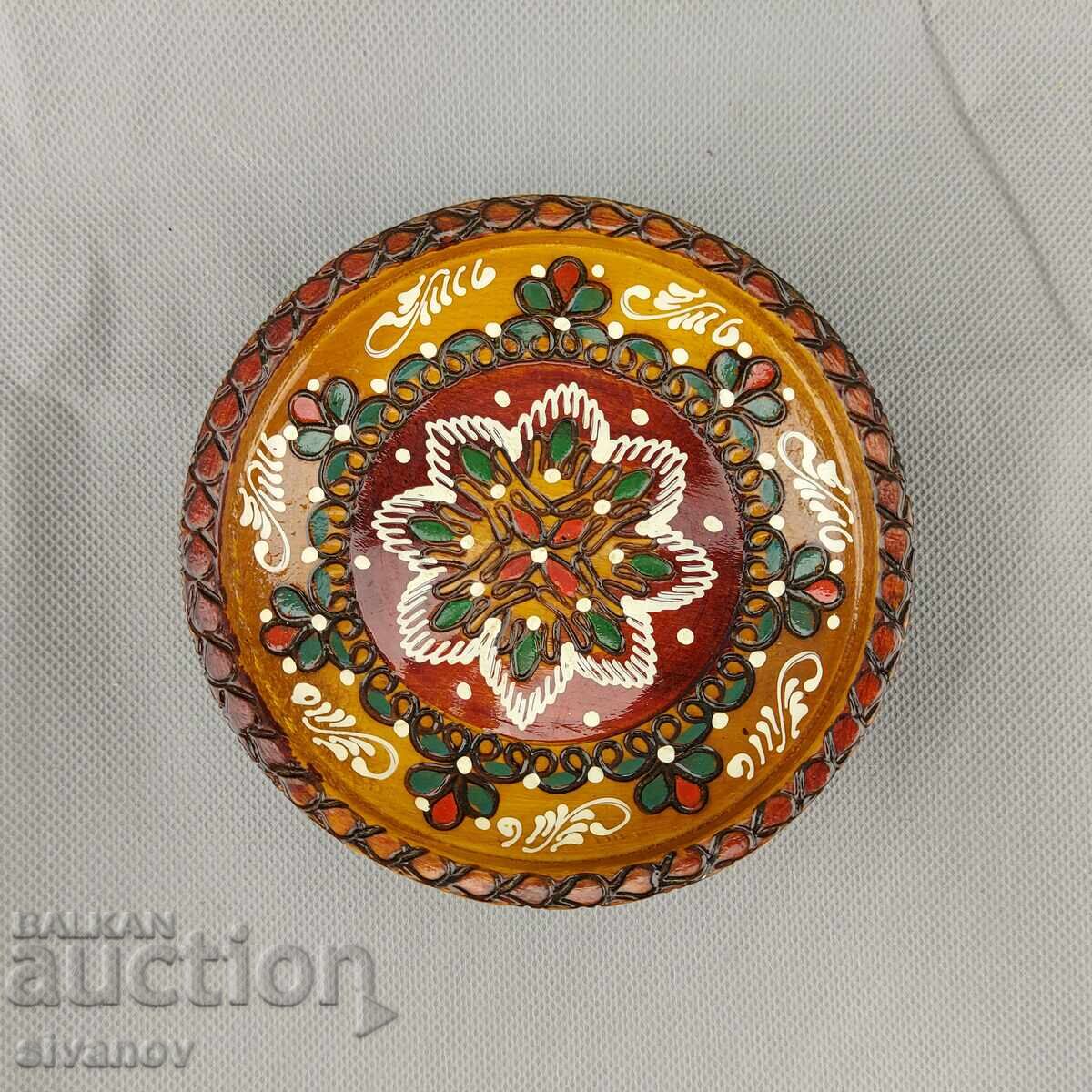 Licitație Bol de lemn vechi, lucrat manual #2867