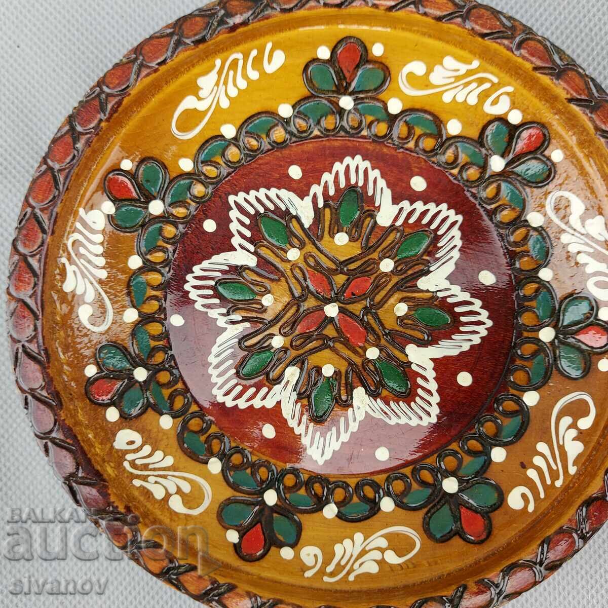 Livrarea Bol de lemn vechi, lucrat manual #2867