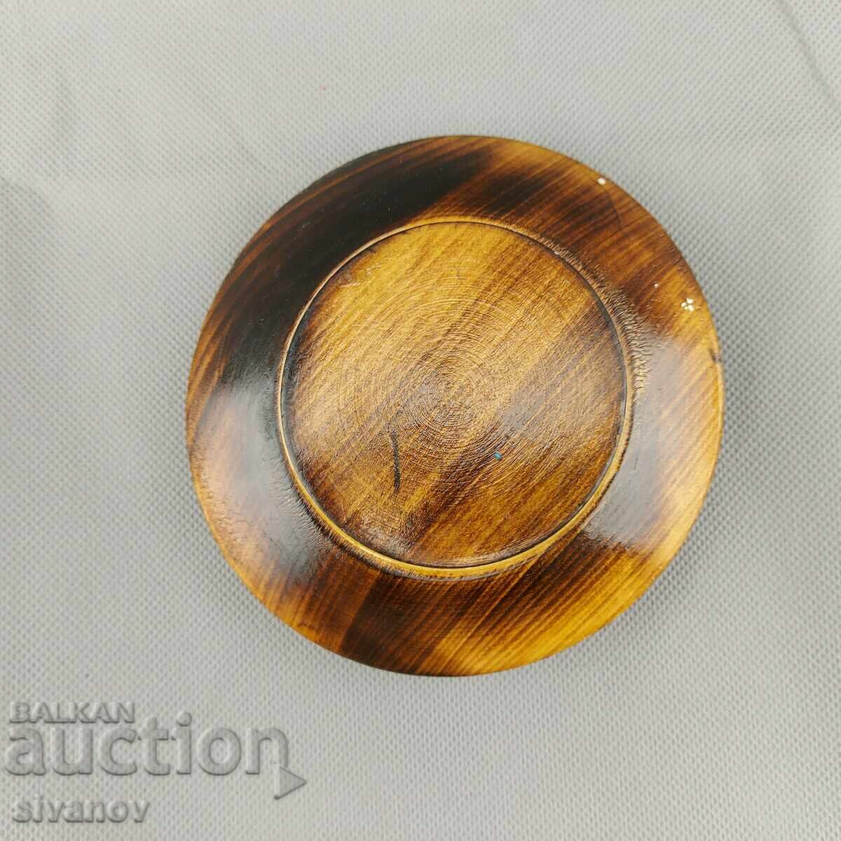 Bol de lemn vechi, lucrat manual #2867 - 5