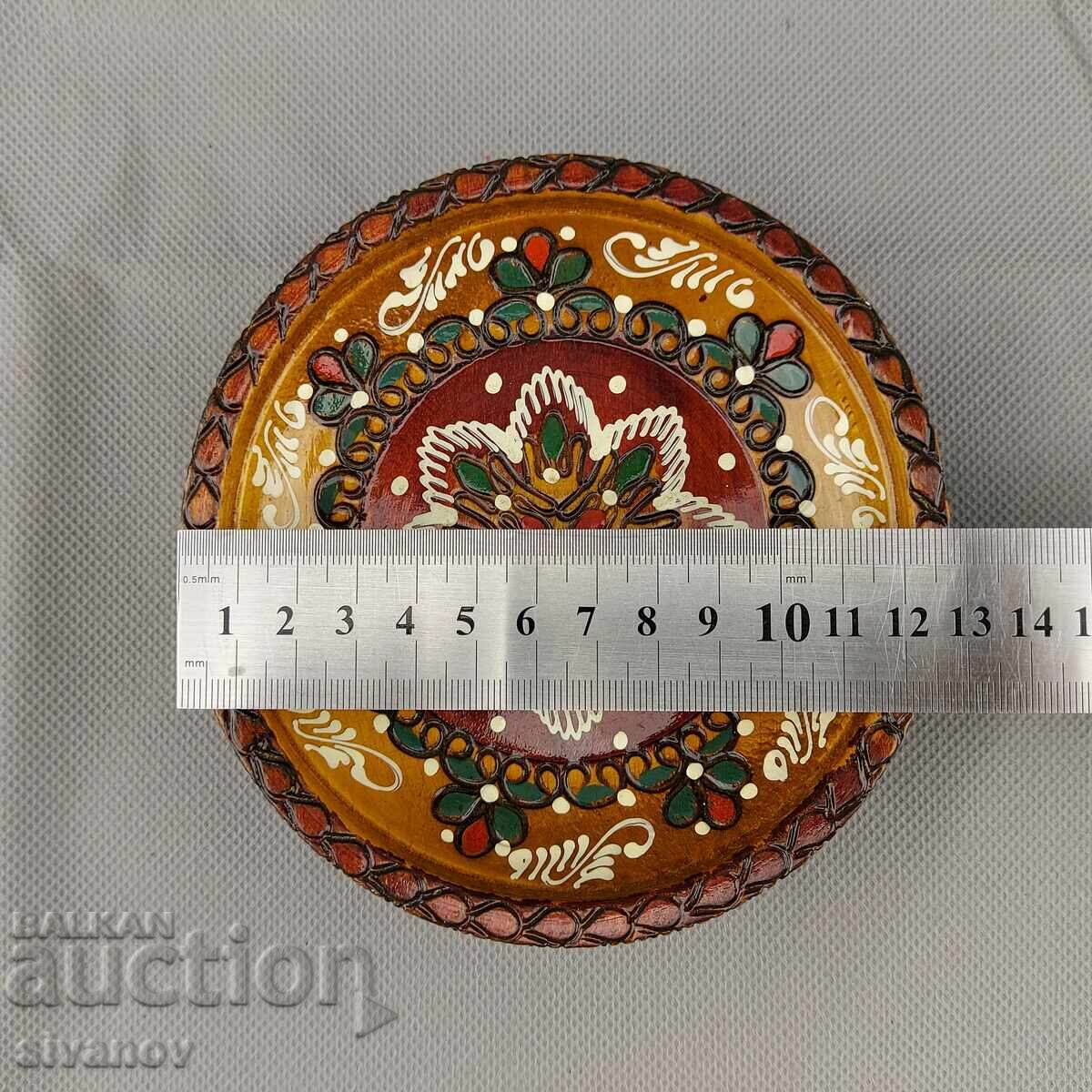 Bol de lemn vechi, lucrat manual #2867 - 7