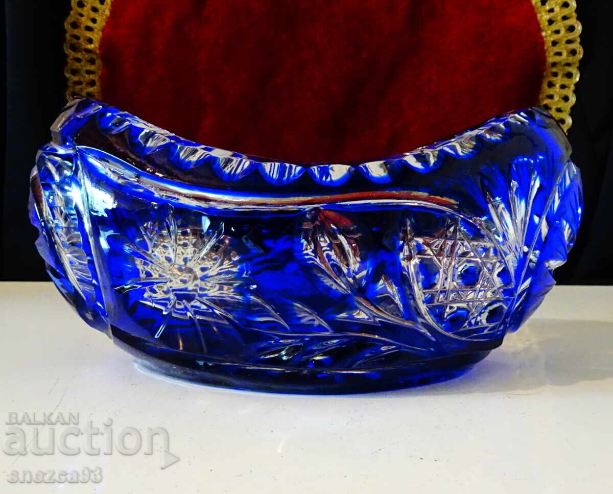 Candy box, lead cobalt crystal, hand-ground 1 kg