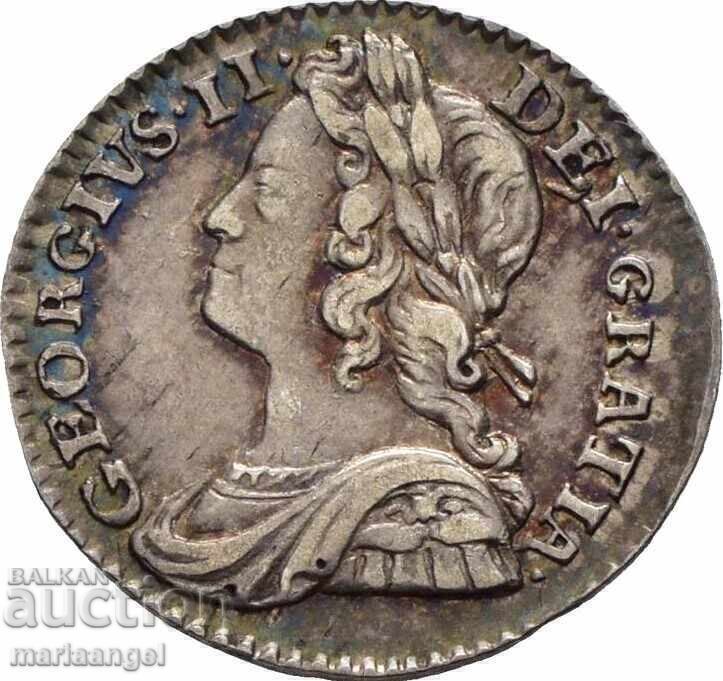 2 Пенса 1740 Великобритания Маунди Джордж II 1727-1760 сребр - 6