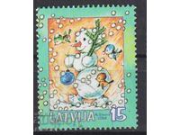 Timbre timbrat de Crăciun 2004 din Letonia