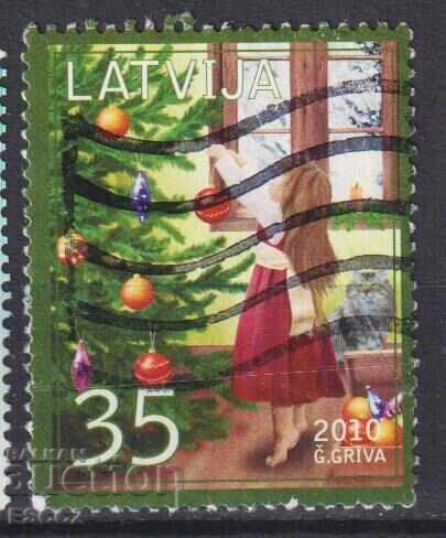 Postage Stamp Christmas 2010 from Latvia