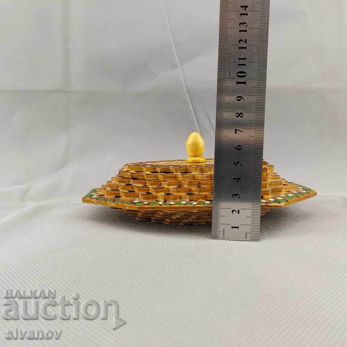 Cutie de bijuterii din lemn, veche, lucrată manual #2876 - 5 Cutie de bijuterii din lemn, veche, lucrată manual #2876 - 5