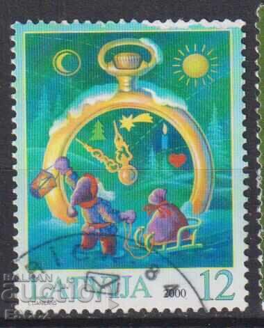 Cancelled Christmas stamp from Latvia 2000 Cancelled Christmas stamp from Latvia 2000