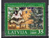 Timbrul poștal timbrat de Crăciun 2009 din Letonia