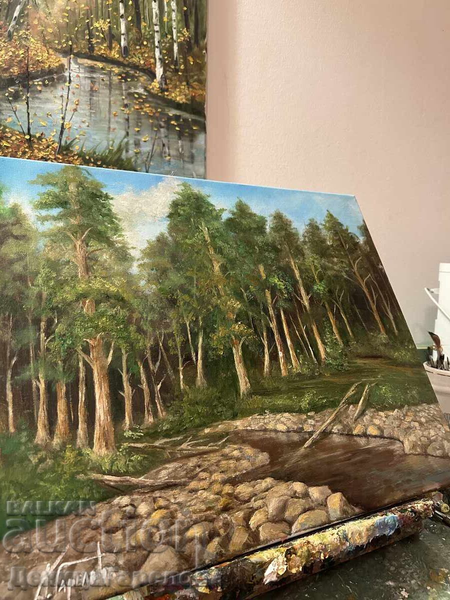 Delivery of Denitsa Garelova Oil Painting 50/40 "Forest Freshness"