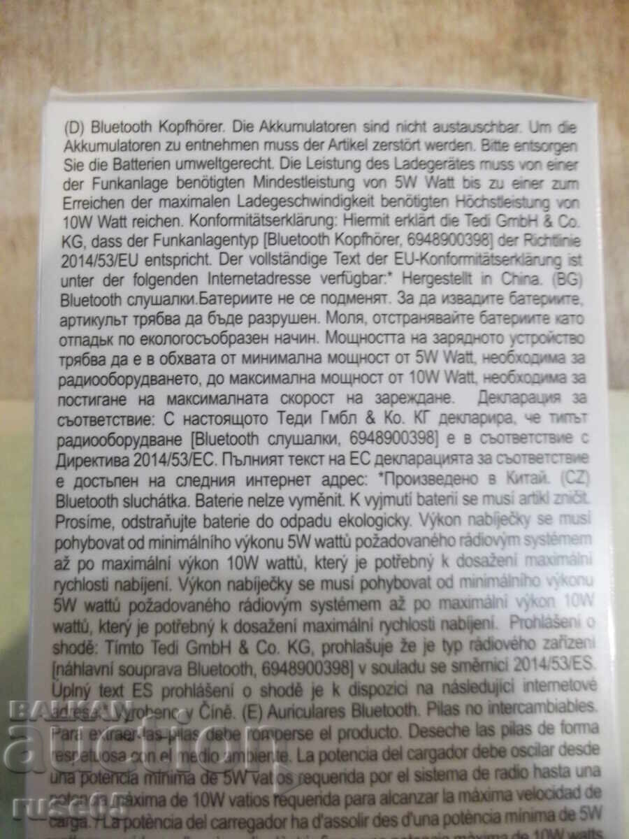 Bluetooth headphones "elta - TD-01023" new with price 25.00 BGN | € 12.78 Bluetooth headphones "elta - TD-01023" new with price 25.00 BGN | € 12.78