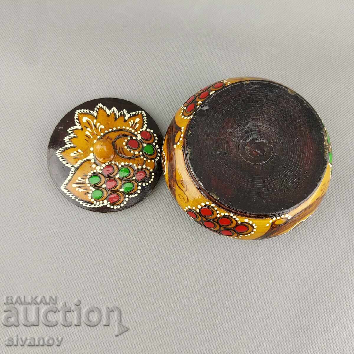 Beautiful old carved wooden jewelry box #2878 - 5