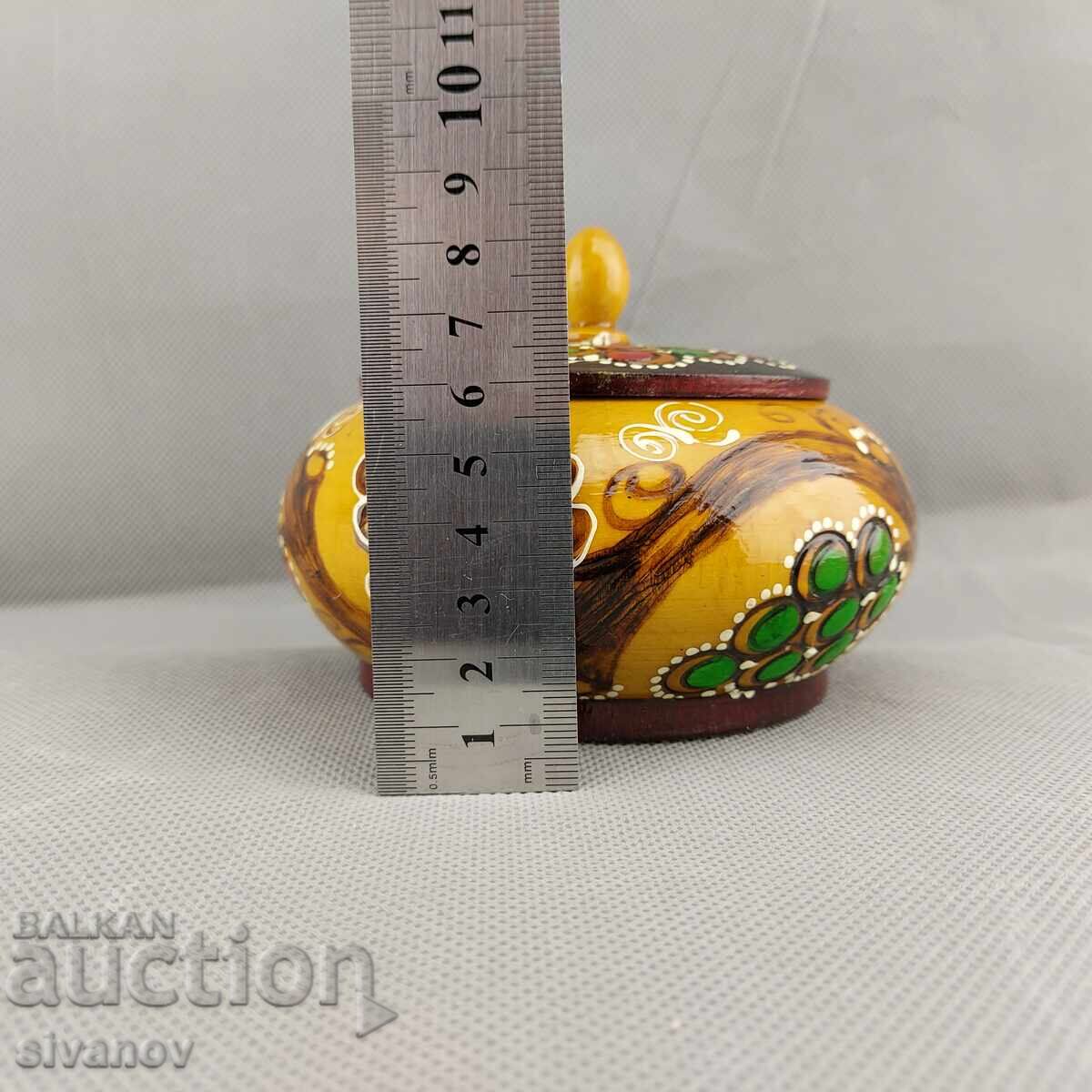 Beautiful old carved wooden jewelry box #2878 - 6