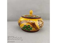 Frumoasă cutie veche din lemn sculptat pentru bijuterii #2878