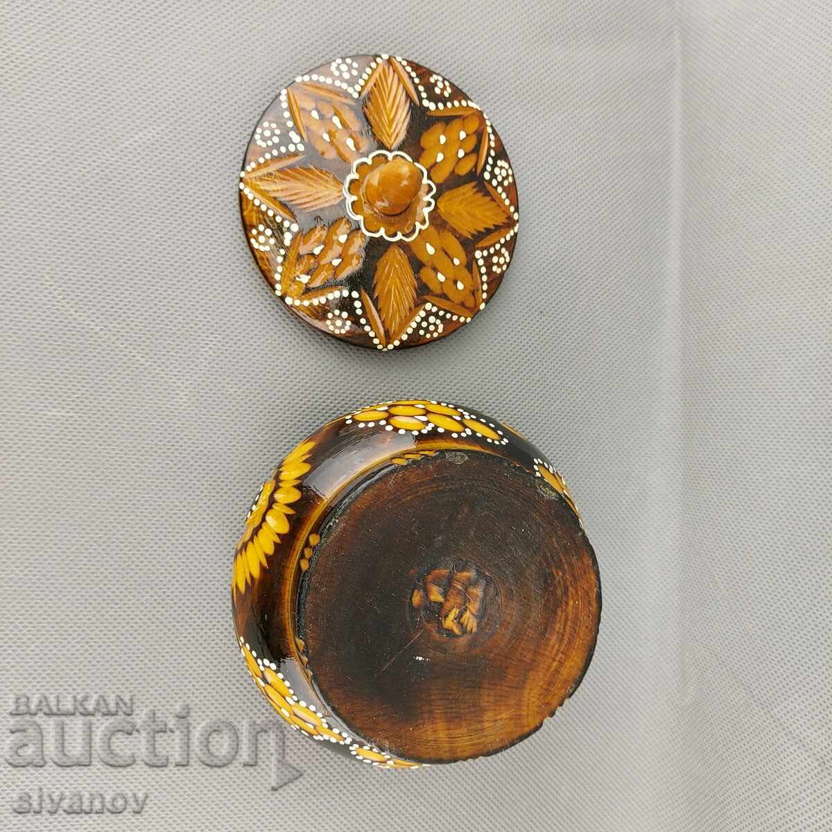 Όμορφο παλιό σκαλιστό ξύλινο κουτί κοσμημάτων #2879 - 5