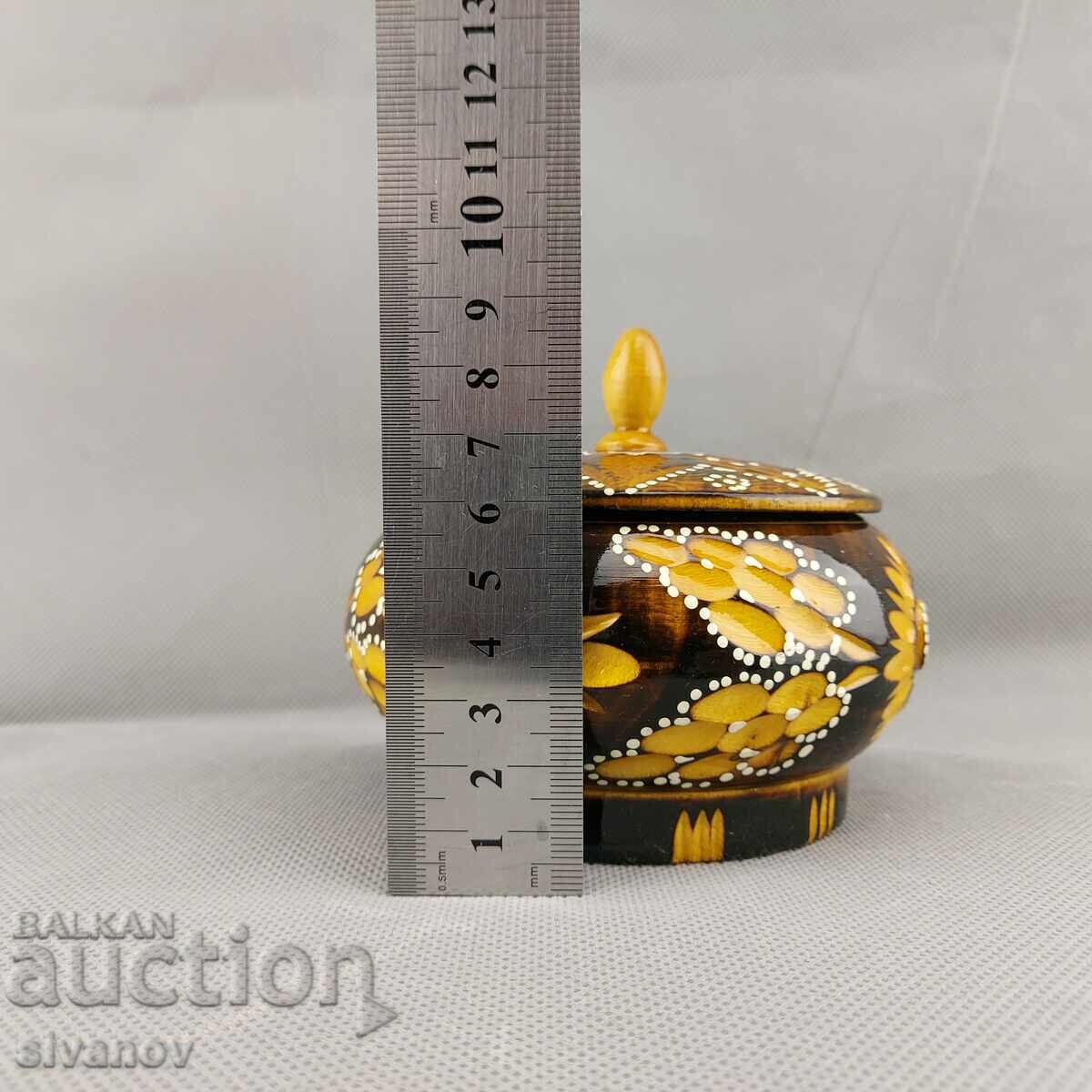 Όμορφο παλιό σκαλιστό ξύλινο κουτί κοσμημάτων #2879 - 6