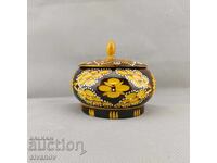 Cutie de bijuterii veche, frumoasă, din lemn sculptat #2879