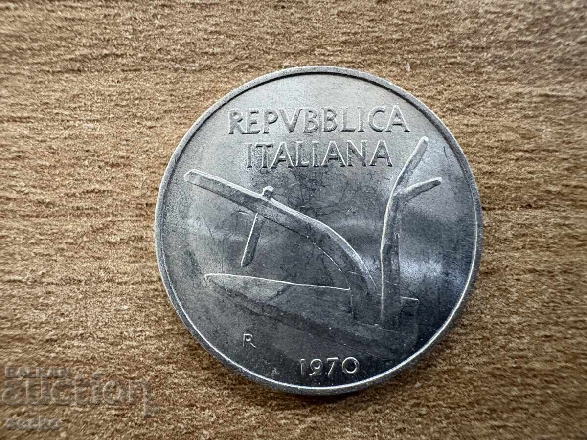 Италия - 10 лири (1970) с цена 0.40 лв. | € 0.20