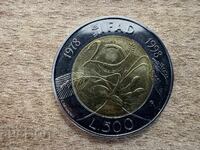 Italy - 500 Lire (1998) - 500th Anniversary of the Publication of
