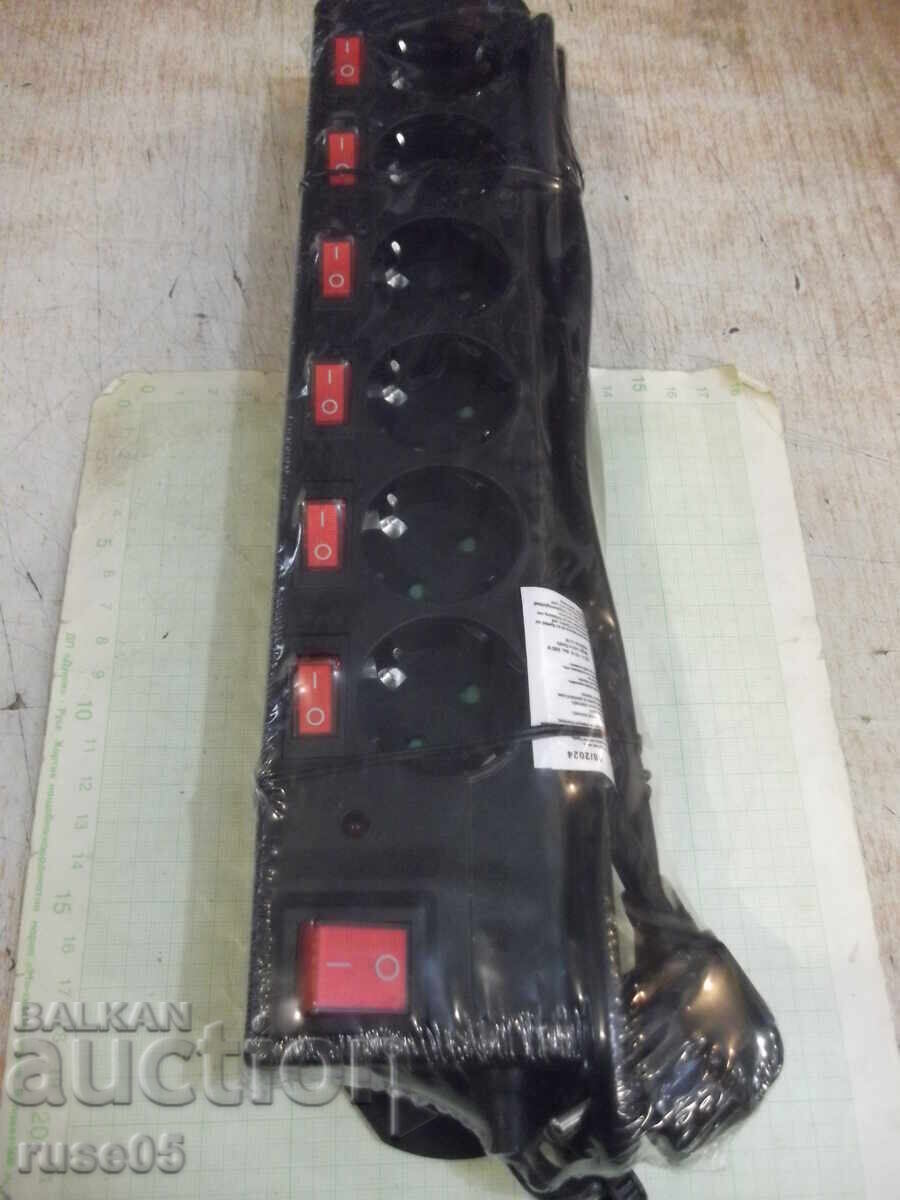 Extension cord with a six-outlet power strip, new - 6 Extension cord with a six-outlet power strip, new - 6