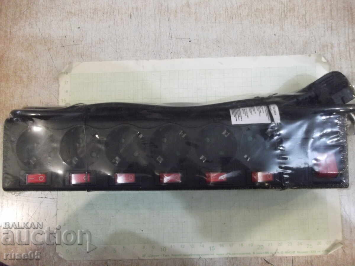 Extension cord with a six-outlet power strip, new Extension cord with a six-outlet power strip, new